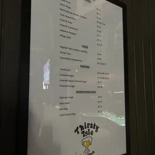 Food menu