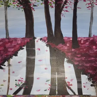 The painting choice of the evening. Looked hard but great teaching got us through it with pleased results!
