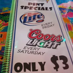 Drink specials