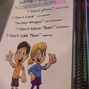 Kids Menu