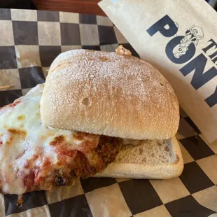 Chicken Parmesan Sandwich.  Just wow.  Bun was fresh and crisp.  Sandwich and sauce was just great.
