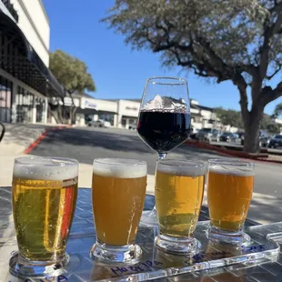 Flights and good wine available.