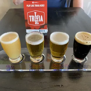 a flight of beers