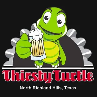 a turtle holding a mug of beer