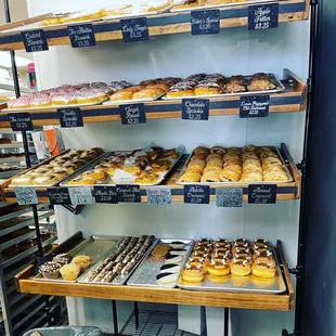 Donut wall behind the counter!