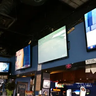 the inside of a sports bar