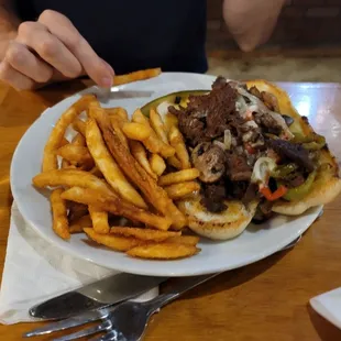 Philly Cheese Steak sandwich. This was good, but a little dry