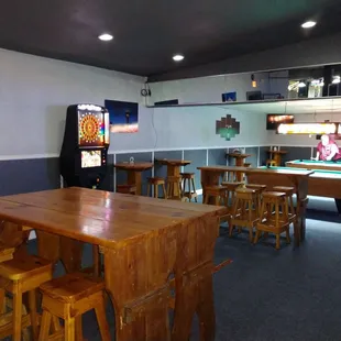 Dartboard and pool tables!