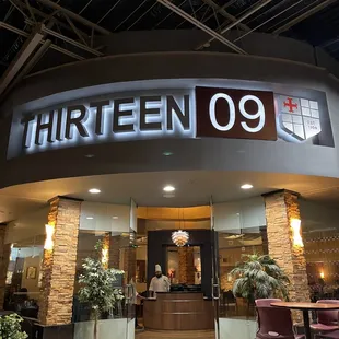the front of the restaurant