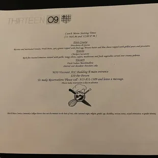 Three Course Meal : Changes every Week !