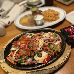 "Shrimp" fajita dinner