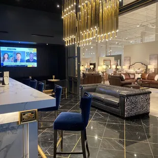 the bar and seating area