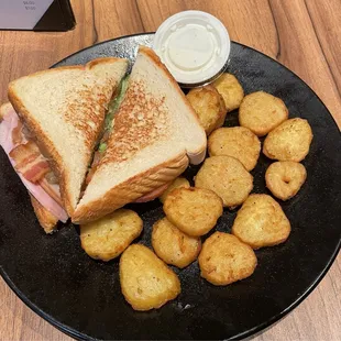 California club and fried pickles.