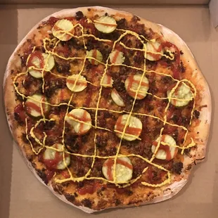 Cheeseburger pizza so yummy