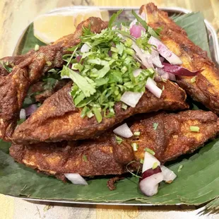The KANYAKUMARI FISH FRY (deep fried, spiced Pomfret is highly recommended for seafood aficionados! Also the VANJARAM FISH FRY!