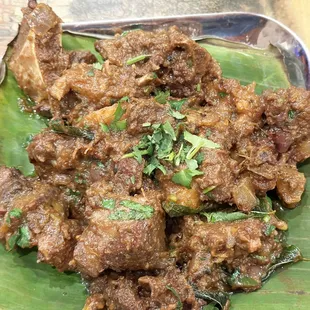 The spicy MUTTON SUKKA VARUVAL (served boneless as well) is delectable and goes well with rice or parathas, or just stand-alone!