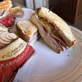 a sandwich and chips