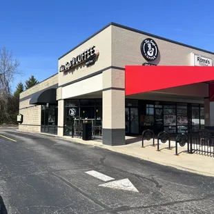 the exterior of a coffee shop