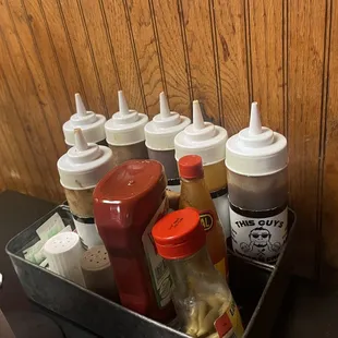 So many sauces!  All good ones too!