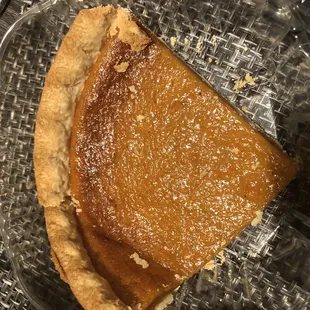 a slice of pumpkin pie