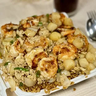 a plate of food on a table