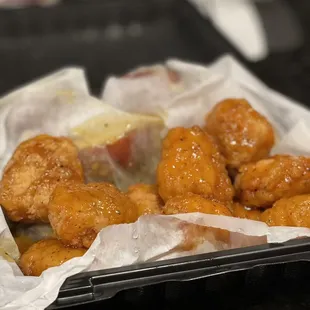 Boneless Honey Lemon Pepper wings... So delicious.