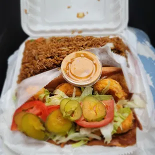 Shrimp Po Boy w/ Vegetable Fried Rice
