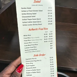 a hand holding a menu