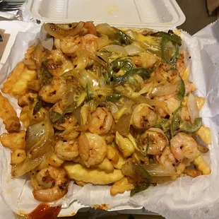 Shrimp Over Fries