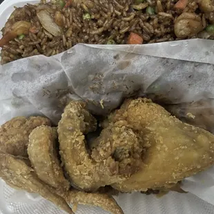 3 piece wing combo with fried rice