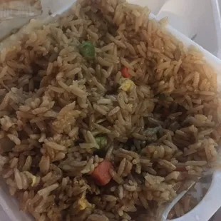 Fried rice ...a huge portion....couldn&apos;t eat it all!!