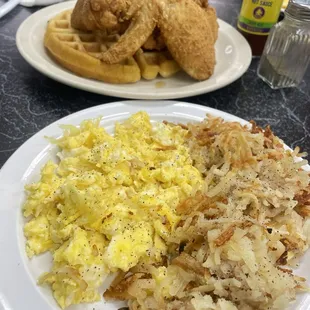 two plates of food on a table