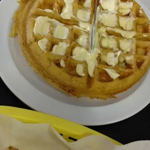 Not my waffle...but you get the idea ..(mine had less butter applied)