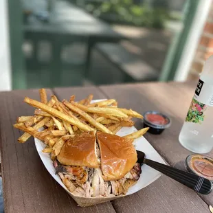 a sandwich and french fries