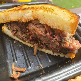 Brisket sandwich - $14.50 (note: this is only half of it shown)