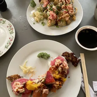 sashimi, sushi and sashimi, food, sushi