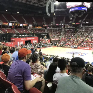 a basketball game in progress