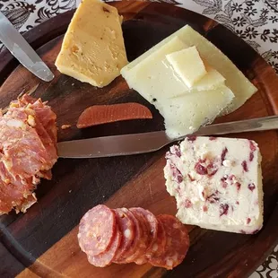 Charcuerie board-3 cheeses, 2 meats. Generous portions and quality stuff.