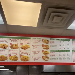 Menu board