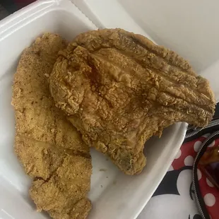 Fried fish and pork chop!