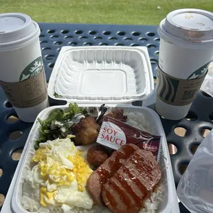 Enjoying our breakfast &amp; coffee. Saturday morning