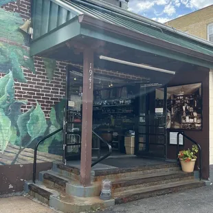 the front of the building