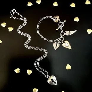 Hand made heart jewelry by Thomas Mann, New Orleans, LA.