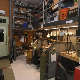 Jewelry work benches at Thomas Mann Gallery I/O.