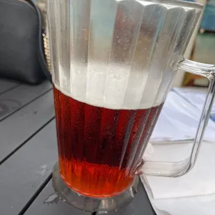 a pitcher of beer