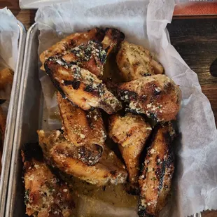 Grilled garlic parmesan wings
