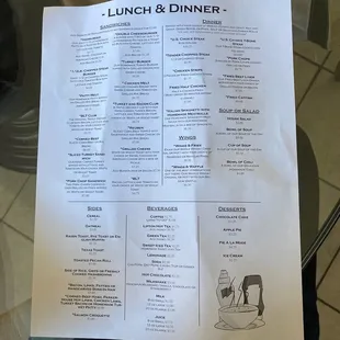 Lunch &amp; Dinner Menu