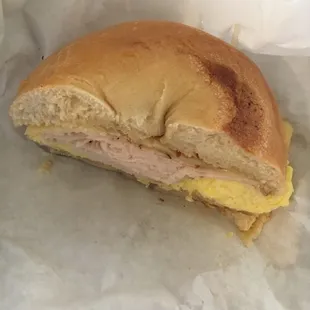 a ham and egg sandwich