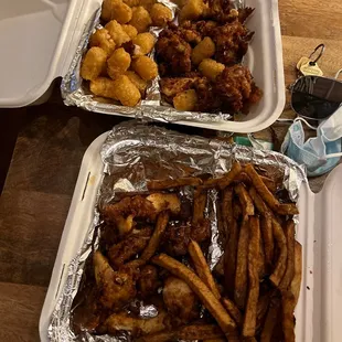 Here are the chicken strips baskets... not even breaded choked and no sauce.