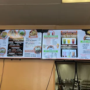 menus and prices